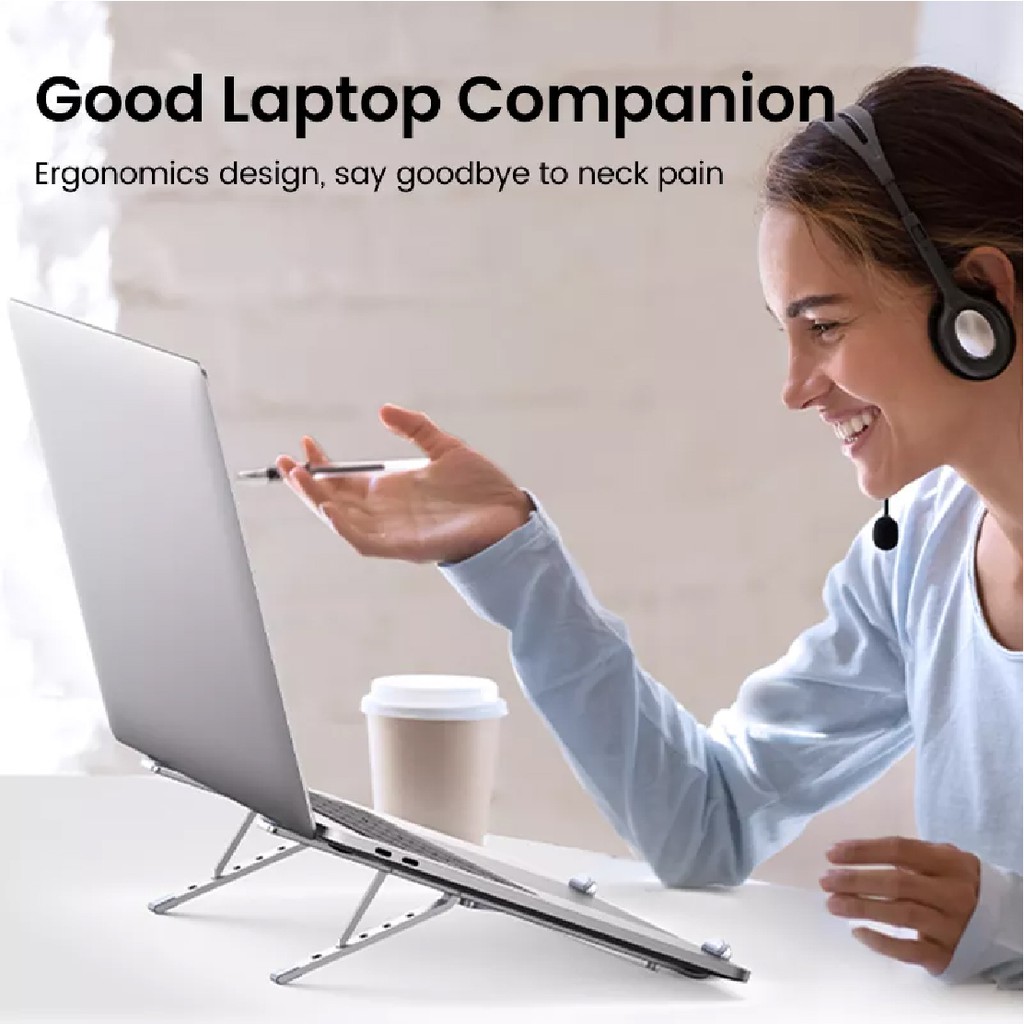 Giá đỡ laptop nhôm UGREEN 20642 - Điều chỉnh độ cao Tản nhiệt tốt cho laptop - Hàng phân phối chính hãng
