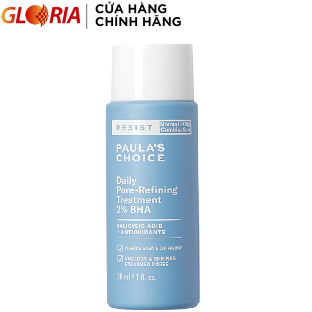 Dung Dịch Tẩy Da Chết Và Se Khít Lỗ Chân Lông Paula's Choice Resist Daily Pore Refining Treatment 2% BHA 30ml