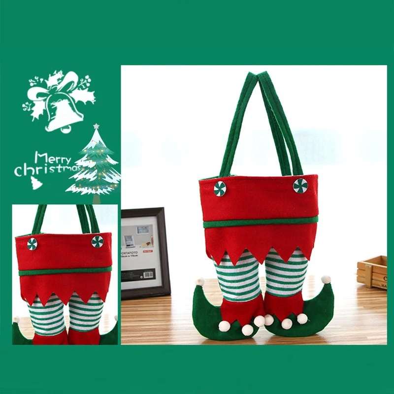 Túi Đựng Kẹo Hình Chiếc Quần Ông Già Noel Nhỏ Gọn Trang Trí Giáng Sinh