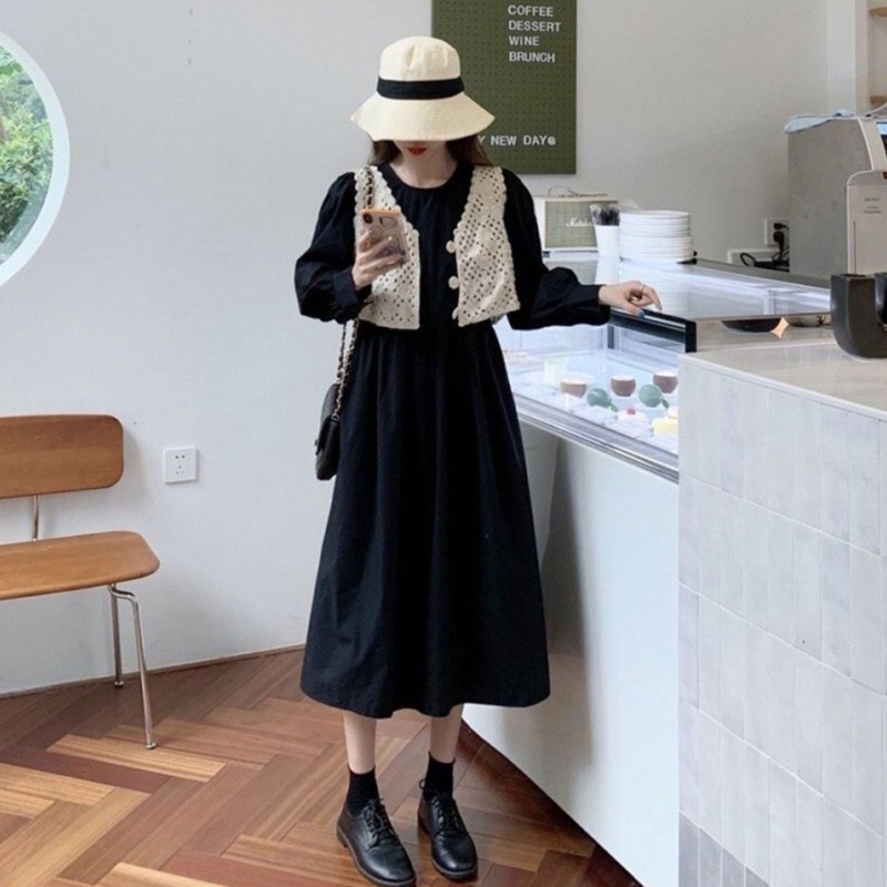 Ivy Áo Tank Top Dệt Kim Ngắn Gọn Nhẹ Khoét Lỗ Hình Học Cài Nút Hình Học Có Nút Áo Khoác Cardiganiga Cho Nữ