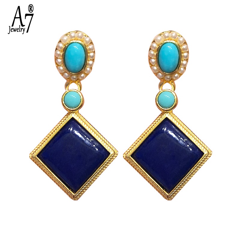 Bông Tai Bạc 925 A7 S925 Kiểu Dáng Hình Học Thời Trang