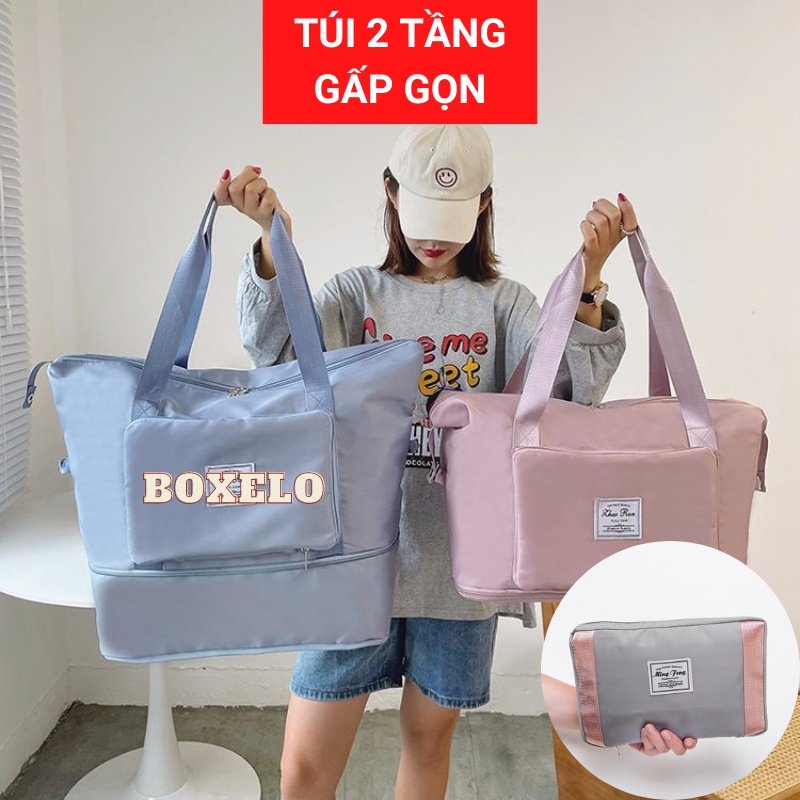 Túi xách du lịch cỡ lớn 2 tầng Boxelo, túi du lịch đa năng nam nữ đựng quần áo mỹ phẩm