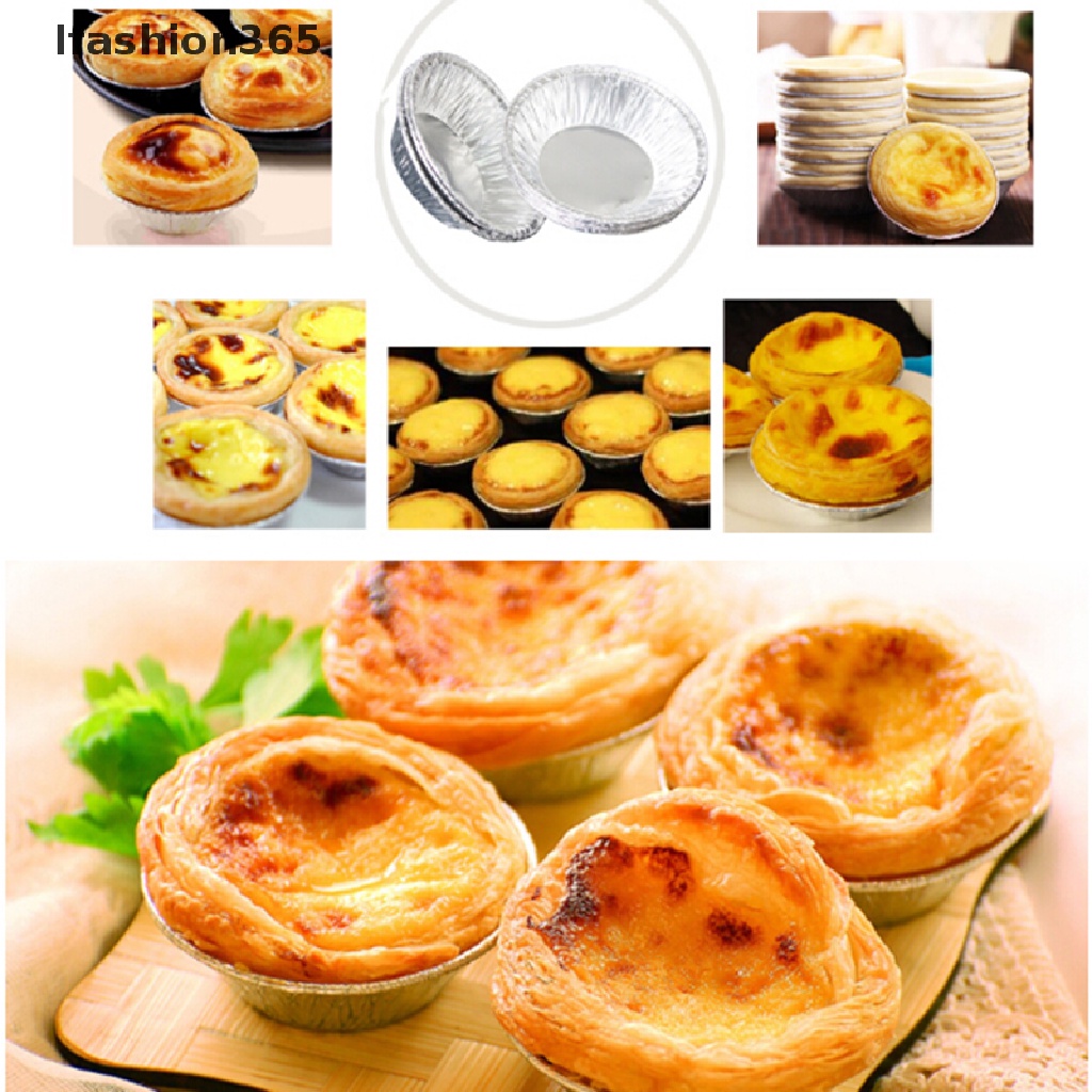 50 Khuôn giấy nhôm dùng một lần làm bánh tart trứng chất lượng cao