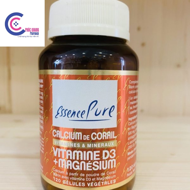 Viên uống bổ sung canxi Essence Pure Calcium de Corail + vitamine D3 + magnesium