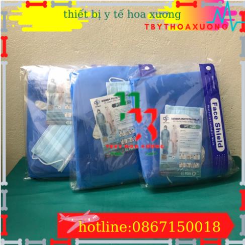 ( Com Bo 10 Bộ) Đồ Bảo Hộ Y Tế, Quần Áo Chống Dịch 7 Món Hàng An Sinh