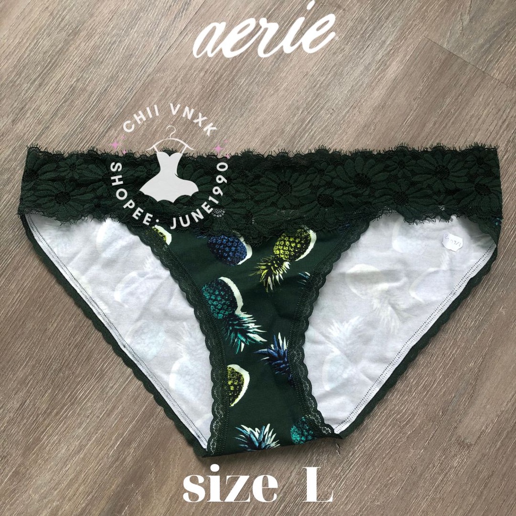 Quần lót Aerie ren cotton xuất xịn size L
