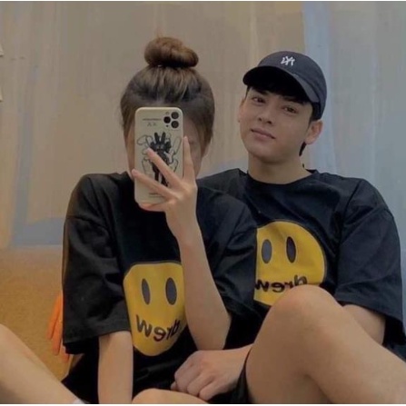 Áo thun nam nữ Unisex tay lỡ, form rộng Freesize, chất cotton, thoáng mát, thấm hút, hình mặt cười | BigBuy360 - bigbuy360.vn