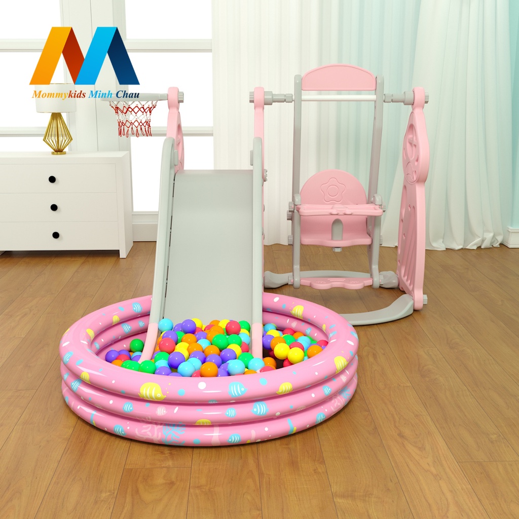 Cầu Trượt Xích Đu MOMMYKIDS MINH CHÂU MẪU VƯƠNG MIỆNG Cho Bé TỪ 1-7 TUỔI Loại 1 ( Inbox phí Ship )