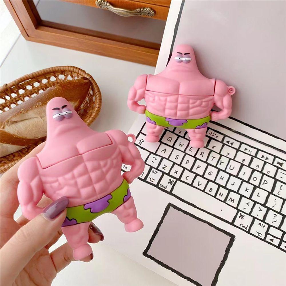 Vỏ Bảo Vệ Hộp Sạc Tai Nghe Airpods Hình Patrick Star Bằng Silicon Xinh Xắn