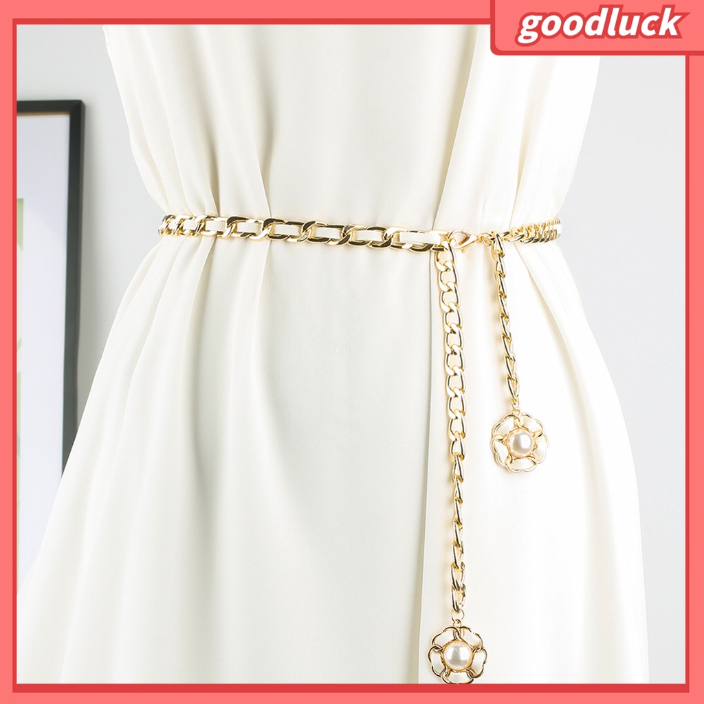 &lt; Golu &gt; Dây Xích Đeo Thắt Lưng Quần Jean Bắt Sáng Với Thiết Kế Đơn Giản Trang Trí Đầm / Trang Sức Bằng Hợp Kim Cho Nữ Mặc Hàng Ngày