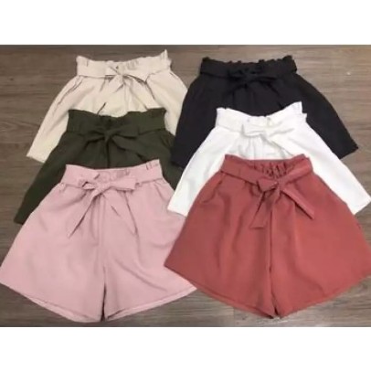 Quần Short Nữ Trơn Thắt Nơ Thời Trang-DMA store
