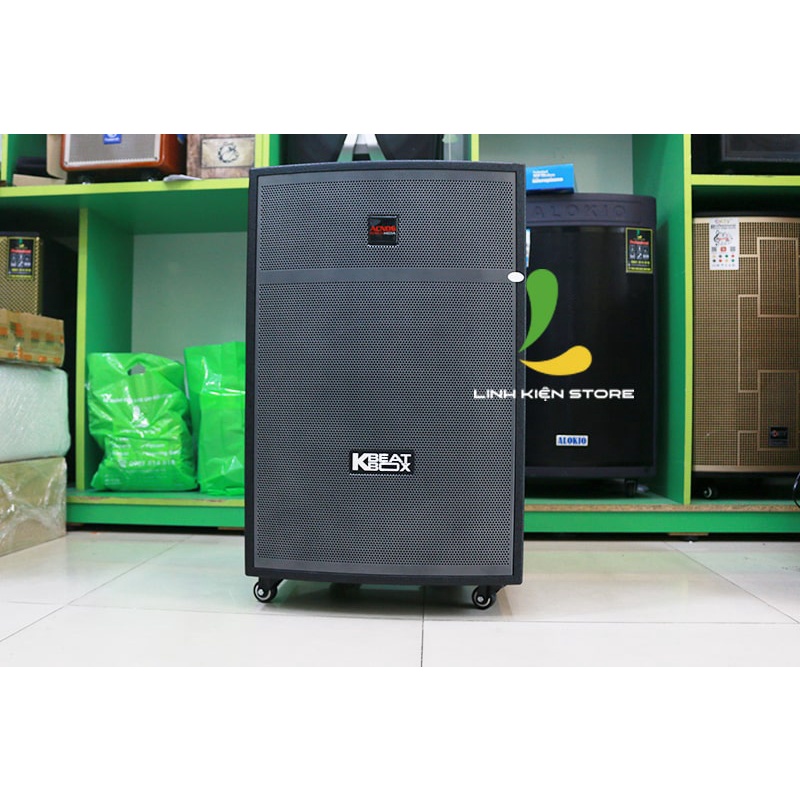 Loa kéo Acnos CBX15G -  Loa di động thùng gỗ ngoài trời hát karaoke tặng kèm micro không dây cao cấp