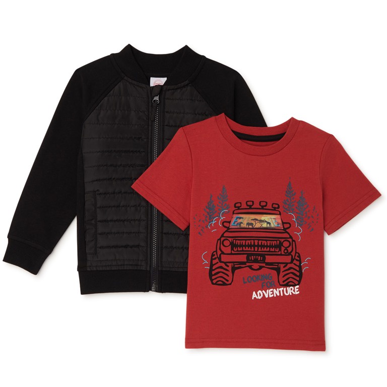 Set thu đông bé trai xuất xịn bomber kèm áo phông