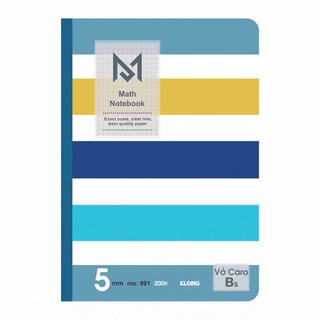 Sổ Caro B5 KLong ( Math Notebook)- MS991 200 trang