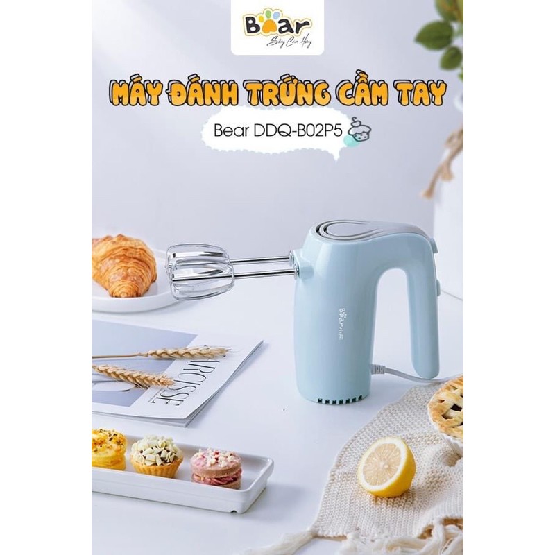 Máy Đánh Trứng Cầm Tay Mini Bear, Máy Đánh Kem Trứng, Máy Đánh, Trộn Bột Đa Năng_Công Suất Lớn _Bảo Hành 12 tháng