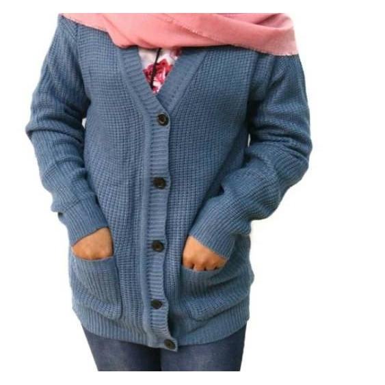 Áo Khoác Cardigan Dệt Kim Cỡ Lớn Họa Tiết Emporer Màu Xanh Quân Đội Thời Trang Mới Cho Nữ