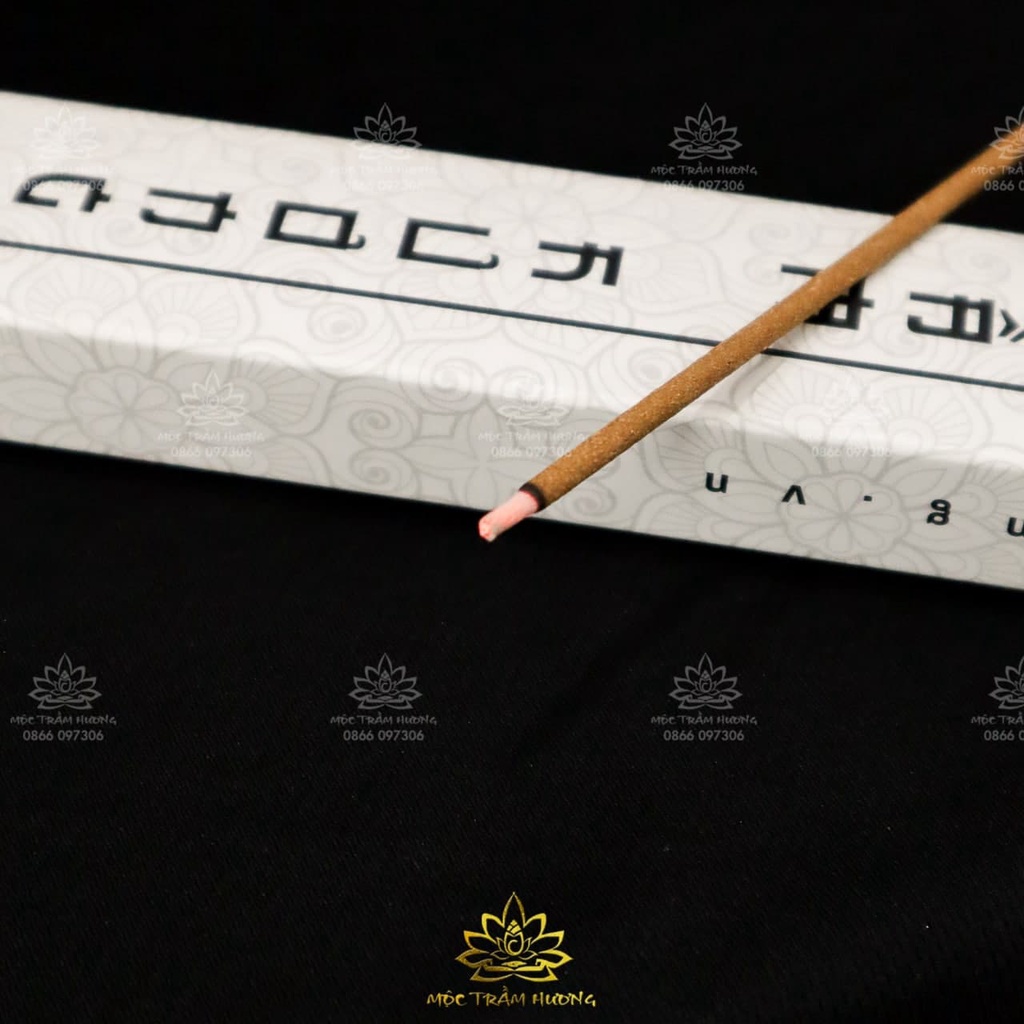 Nhang Trầm Hương Sạch - 39cm - 60 phút - Kết dính cây bời lời & Trầm Hương Tự Nhiên 100% Organic - Mùi Dịu Nhẹ