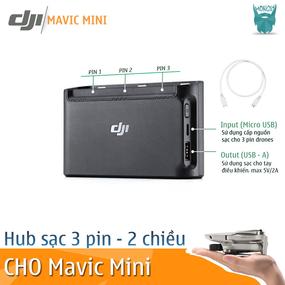Hub sạc 3 pin cho flycam Mavic Mini - Mavic Mini Two-Way Charging Hub