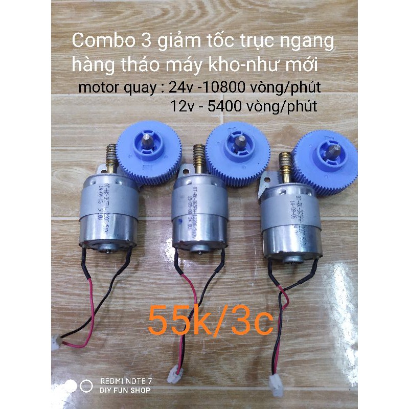 Giảm tốc trục ngang 12v 5400 rpm - 24v 10800 rpm