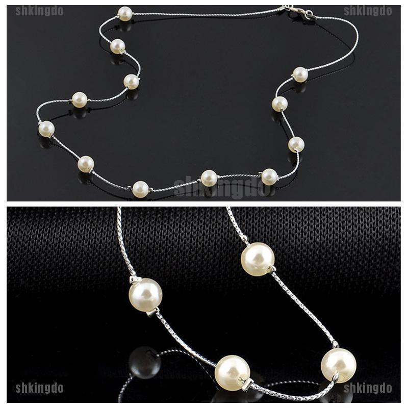 Dây chuyền phối hạt ngọc trai nhân tạo kiểu trang nhã xinh xắn dành cho bạn gái