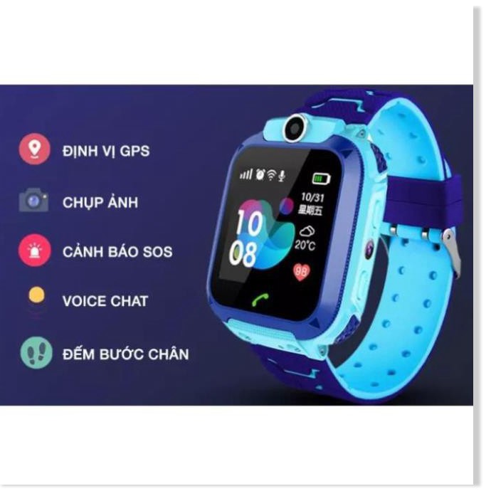 ⚡ Đồng Hồ Thông Minh Định Vị Trẻ Em Q12💝CAO CẤP💝Smart Watch Nghe Gọi, Camera - Vòng Tay Chống Nước Tiện Lợi