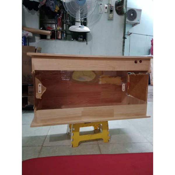 Chuồng nuôi bò sát gỗ ghép và mica KB10 D70 R40 C40cm