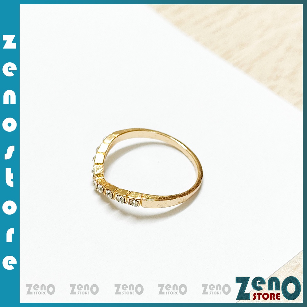 Nhẫn nữ ZenO N01 mạ vàng cách điệu hình trái tim
