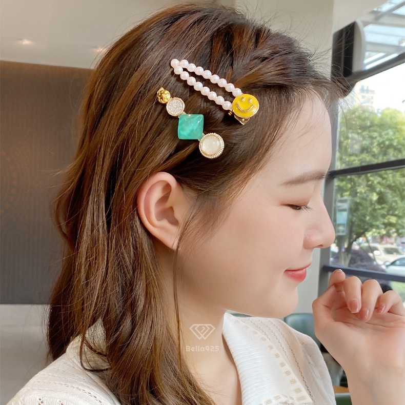 Kẹp tóc Bella 925 cài tóc đính đá sang trọng phong cách Hàn Quốc