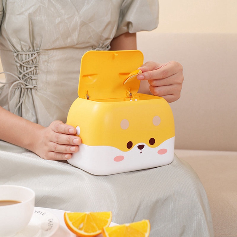 Hộp Đựng Khăn Giấy Để Bàn Chống Bụi Có Nắp Kiểu Hoạt Hình Dễ Thương