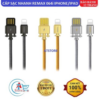 Cáp sạc nhanh remax rc 064i iphone/ipad chính hãng - cáp sạc dây dù chống đứt, chống rối