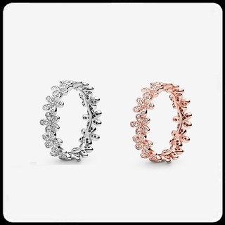 Silver Rose Gold Daisy Flower Ring Jewelry