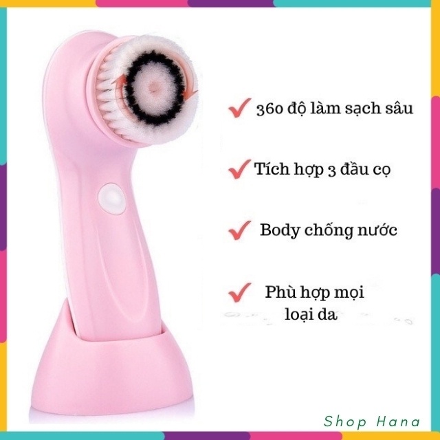 Máy rửa mặt mini xoay 360 độ dụng cụ làm đẹp và chăm sóc da tại nhà cho các chị em HNH023