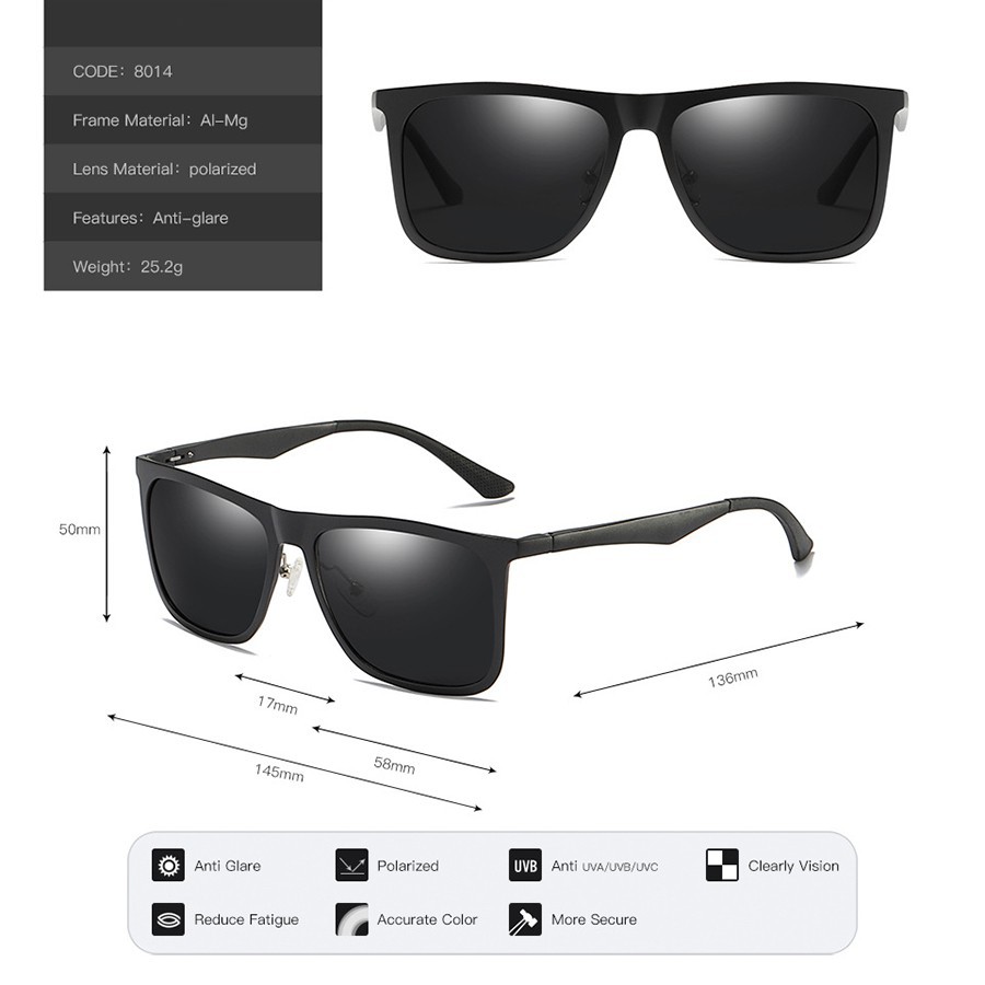 kính mát phân cực ⚡ FREESHIP ⚡ Kính Mát Nam Phân Cực Polarized 8014 | BigBuy360 - bigbuy360.vn