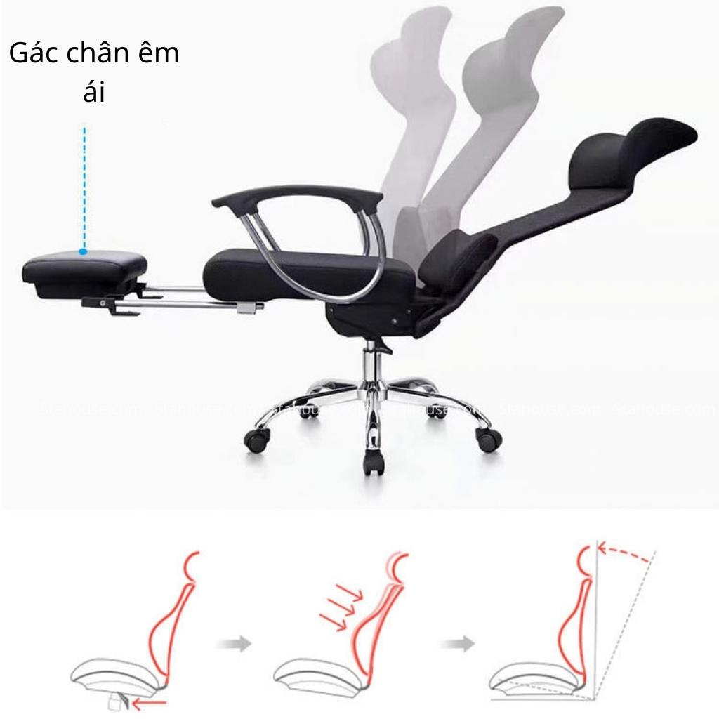 Ghế Công Thái Học Văn Phòng Chân Xoay Ngả Lưng Thư Giãn Lưng Lưới Thoáng Mát - SE704