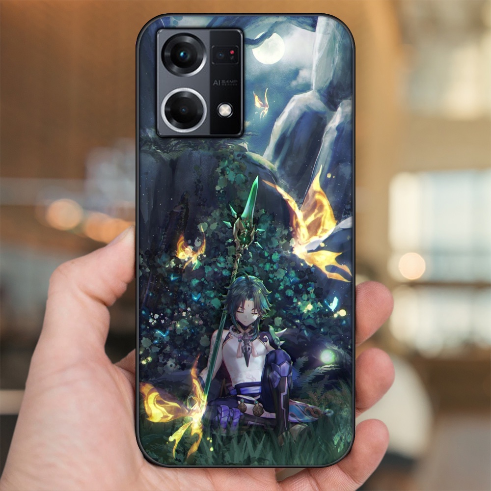 Ốp lưng Oppo Reno 8 4G viền đen in hình Xiao Genshin Impact