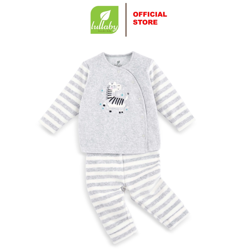 LULLABY Set Áo cài lệch và quần dài băng lông NH050618