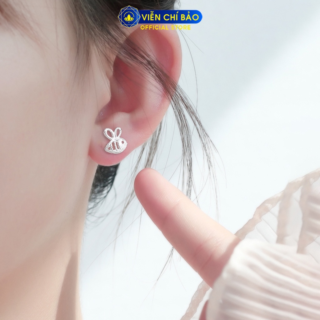 Bông tai con ong chất liệu bạc 925 thời trang phụ kiện trang sức nữ thương hiệu Viễn Chí Bảo E074