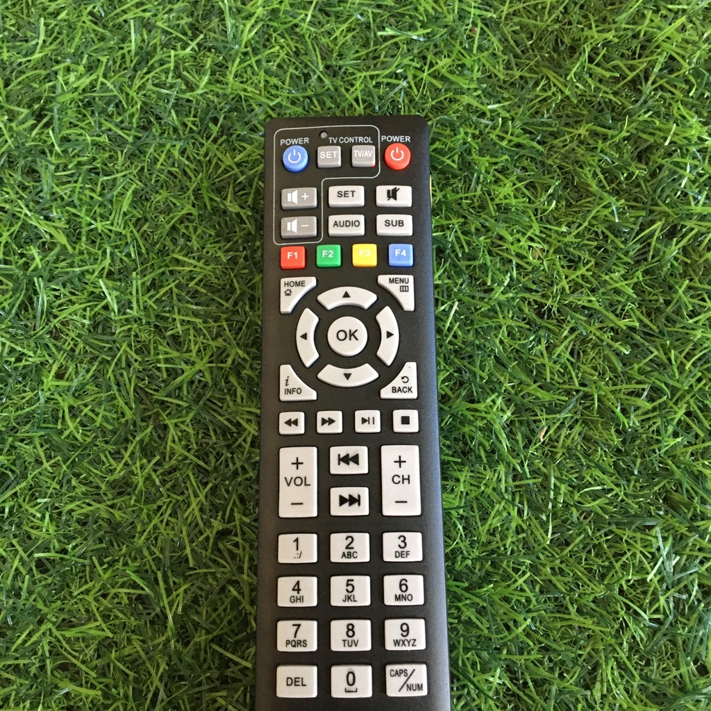 Điều khiển tivi FPT nút xám - Remote điều khiển tivi dành cho đầu thu FPT - Có nút power màu xanh dương và đỏ tặng pin
