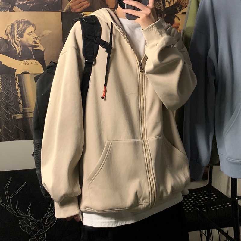 Áo khoác IFNICEFUTURE dáng rộng túi áo kangaroo thời trang mùa Thu cho nam nữ