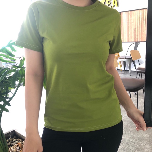 Áo thun cổ tròn Xanh bộ đội