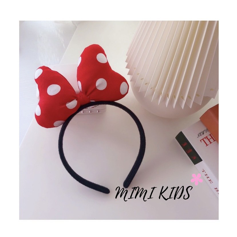 Băng đô phụ kiện tóc hình nơ mickey đỏ xinh xắn Mimi Kids cho bé