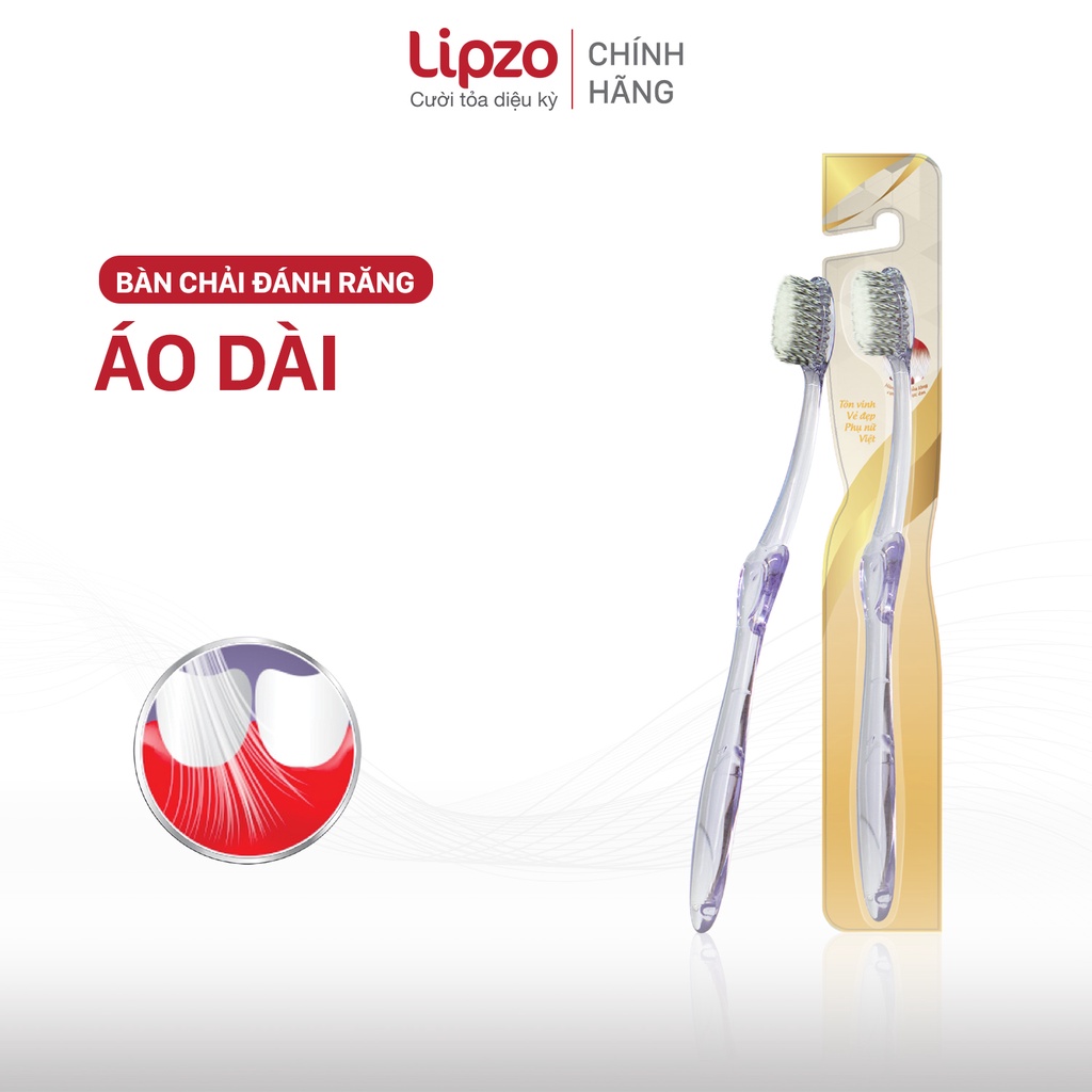 Bàn Chải Đánh Răng Lipzo Áo Dài Dành Cho Người Lớn Công Nghệ Chỉ Tơ Xoắn Kép Kháng Khuẩn Siêu Mảnh
