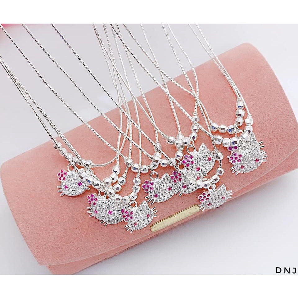 Dây chuyền bạc cho bé mèo kitty liền mặt - Kho sỉ bạc Nhất Linh