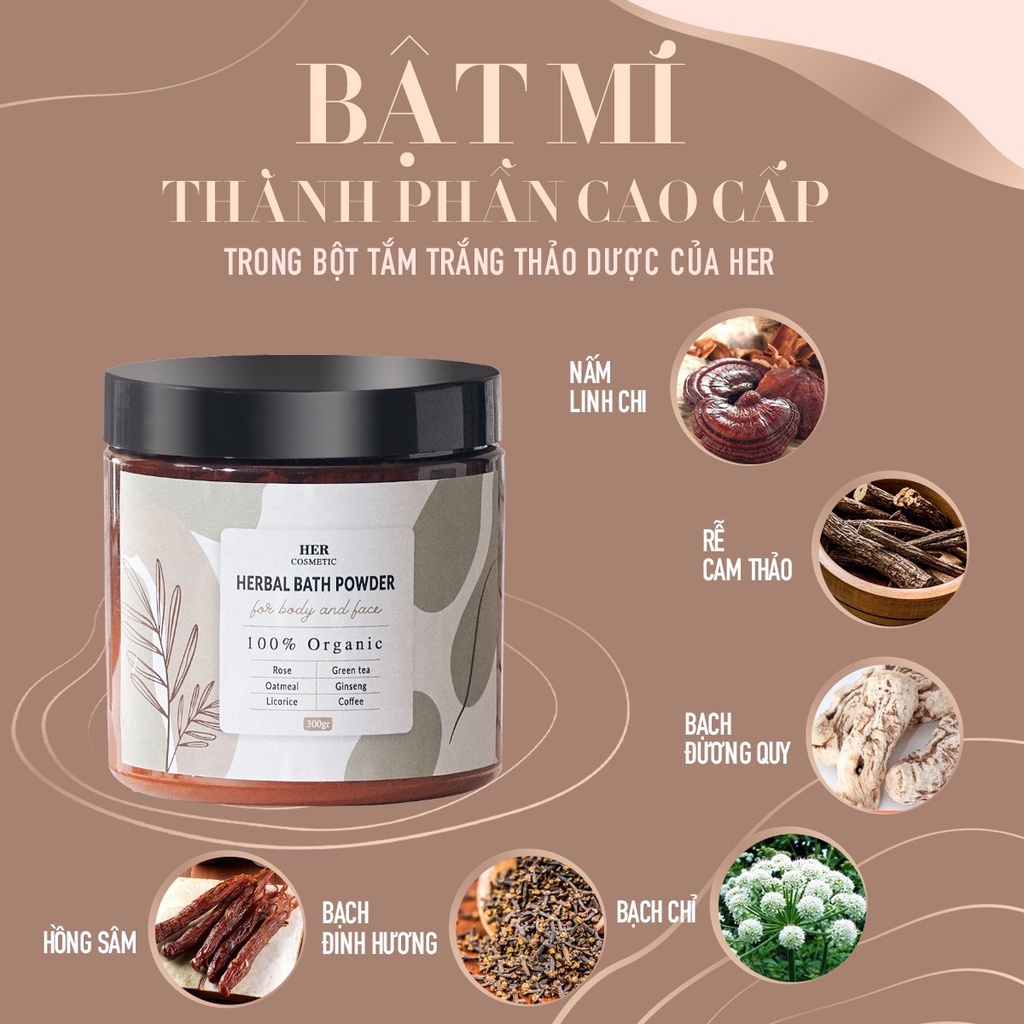 Bột Tắm Dưỡng Trắng Da Herbal Bath Powder Bột Tắm Trắng Thảo Dược 300gr