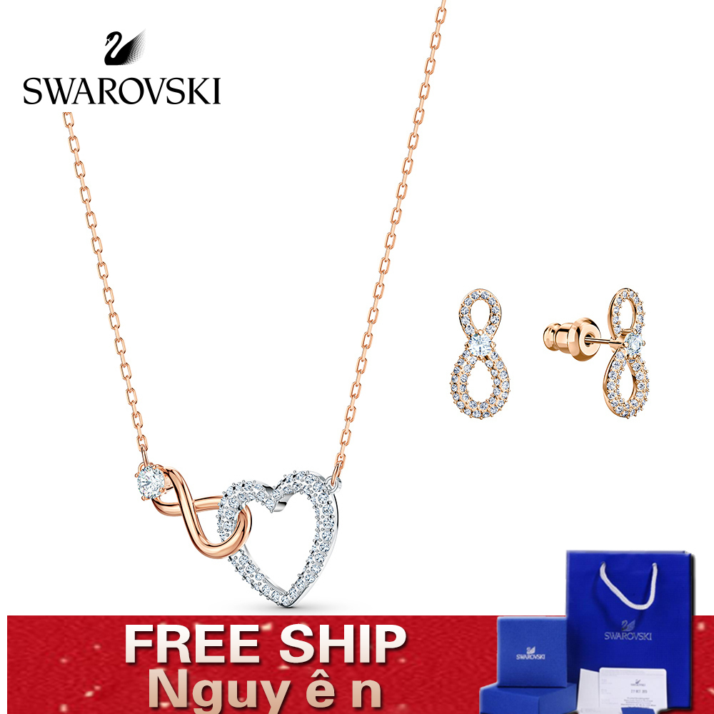 FREE SHIP SET Nữ Swarovski INFINITY Tình yêu vĩnh cửu [Wang Yibo Same Style Series] Crystal FASHION cá tính Trang sức trang sức đeo THỜI TRANG