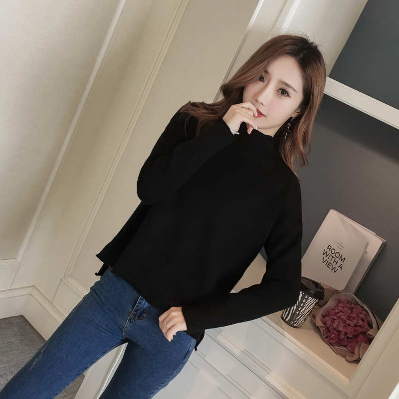 Áo Sweater Dệt Kim Cổ Lọ Dáng Rộng Phong Cách Phương Tây Thời Trang Thu Đông Cho Nữ