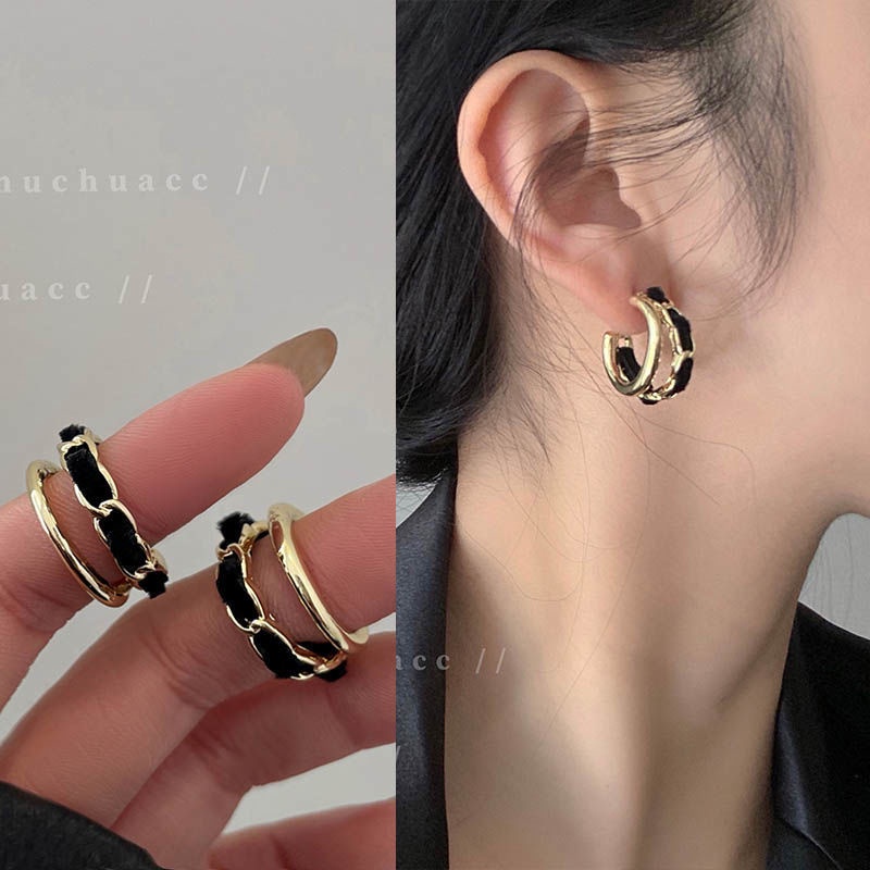 Bông Tai Mạ Bạc 925 Dạng Dây Xích Cao Cấp