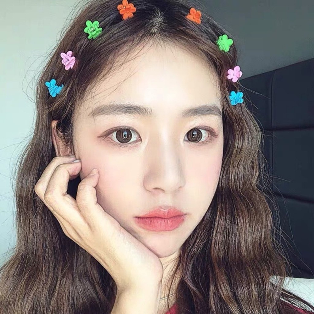 Bộ 50 kẹp tóc hình bông hoa/nơ nhiều màu sắc xinh xắn cho nữ