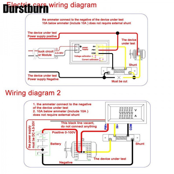 Đồng Hồ Đo Điện Áp Dc0-100V 1A 10A 50A 100A 2 Trong 1 DC4-30V Chuyên Dụng