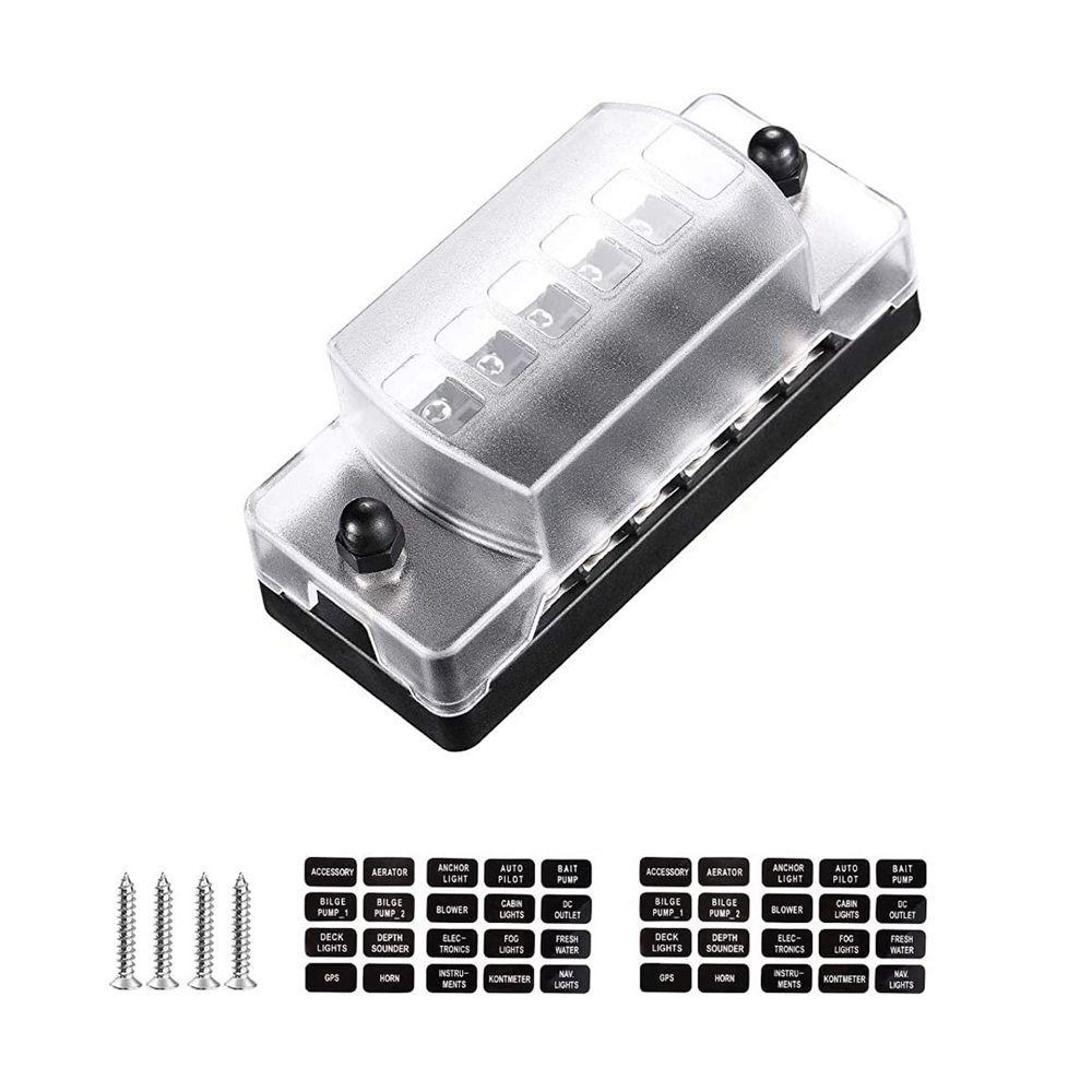 Hộp Cầu Chì Lưỡi Dao 12V / 32V Có Đèn LED Báo Hiệu Dành Cho Tàu Thuyền Ốp